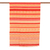 Wool shawl, 'Glamorous Flare' - Fringed Jacquard Wool Shawl with Stripes in Orange and Red