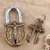 Brass lock and key set, 'Faith Secret' (3 pieces) - Religious Brass Lock and Key Set Crafted in India (3 Pieces) thumbail