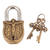 Brass lock and key set, 'Faith Secret' (3 pieces) - Religious Brass Lock and Key Set Crafted in India (3 Pieces) (image 2a) thumbail