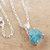 Apatite pendant necklace, 'Creative Freedom' - Sterling Silver Pendant Necklace with Freeform Apatite Gem (image 2b) thumbail