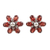 Rhodium-plated garnet button earrings, 'Perseverance Petals' - Floral Rhodium-Plated Button Earrings with Garnet Stones (image 2a) thumbail