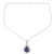 Sapphire pendant necklace, 'Halo Effect in Heaven' - Sterling Silver Pendant Necklace with 3-Carat Sapphire Jewel thumbail