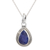 Sapphire pendant necklace, 'Halo Effect in Heaven' - Sterling Silver Pendant Necklace with 3-Carat Sapphire Jewel (image 2c) thumbail