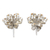 Rhodium-plated citrine button earrings, 'Prosperity Petals' - Floral Rhodium-Plated Button Earrings with Citrine Jewels