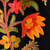 Bestickter Wollumhang - Schwarzer bestickter Wollumhang mit Blumen- und Blattmotiven
