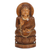 Wood sculpture, 'Lost in Meditation' - Praying Buddha Sculpture Hand-Carved from Wood in India