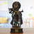 Messingskulptur - Messingskulptur von Krishna mit Antik-Finish aus Indien
