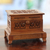 Caja decorativa de madera - Caja decorativa de madera tallada a mano con detalles calados Jali