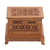Deko-Box aus Holz, „Jali“ – handgeschnitzte Deko-Box aus Holz mit durchbrochenen Jali-Akzenten