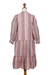 Embroidered cotton a-line dress, 'Between Sweet Lines' - Colorful Striped Embroidered Cotton A-Line Dress from India