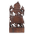 Escultura de madera de teca - Escultura de Krishna y toro tallada a mano en madera de teca en India