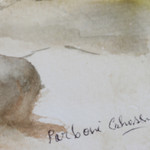 'Indian Village' - Signed Stretched Watercolor Landscape Painting from India