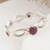 Ruby band ring, 'Ruby Princess' - Polished Sterling Silver Band Ring with Ruby Jewels (image 2b) thumbail