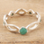 Emerald band ring, 'Emerald Princess' - Polished Sterling Silver Band Ring with Emerald Jewels (image 2) thumbail