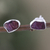 Garnet stud earrings, 'Liberated Perseverance' - Sterling Silver Stud Earrings with Freeform Garnet Stones (image 2) thumbail