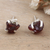Garnet stud earrings, 'Perseverance Core' - Sterling Silver Stud Earrings with Natural Garnet Gemstones (image 2b) thumbail
