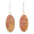 Agate dangle earrings, 'Blissful Sunset' - Oval-Shaped Sterling Silver Dangle Earrings with Agate Gems thumbail