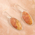 Agate dangle earrings, 'Blissful Sunset' - Oval-Shaped Sterling Silver Dangle Earrings with Agate Gems (image 2b) thumbail