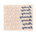 Gemstone stud earrings, 'Life Gems' (set of 14) - Set of 14 Gemstone Stud Earrings in a Polished Finish