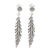 Sterling silver dangle earrings, 'Feathered Luxury' - Feather-Themed Sterling Silver Dangle Earrings from India thumbail