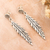 Sterling silver dangle earrings, 'Feathered Luxury' - Feather-Themed Sterling Silver Dangle Earrings from India (image 2b) thumbail