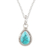 Sterling silver pendant necklace, 'Cool Halo Effect' - Sterling Silver Pendant Necklace with Recon Turquoise Gem