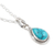 Sterling silver pendant necklace, 'Cool Halo Effect' - Sterling Silver Pendant Necklace with Recon Turquoise Gem