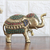Beaded brass sculpture, 'Luxurious Memories' - Handcrafted Beaded Brass Sculpture of a Traditional Elephant