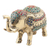 Beaded brass sculpture, 'Luxurious Memories' - Handcrafted Beaded Brass Sculpture of a Traditional Elephant