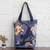 Baumwoll-Einkaufstasche - Einkaufstasche aus Baumwolle mit bedrucktem Affenkind und Dschungelmotiv