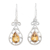 Citrine dangle earrings, 'Prosperous Essence' - Faceted 4-Carat Citrine Dangle Earrings Crafted in India