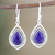 Lapis lazuli dangle earrings, 'Royal Soul' - Sterling Silver Dangle Earrings with Lapiz Lazuli Cabochons