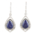 Lapis lazuli dangle earrings, 'Royal Soul' - Sterling Silver Dangle Earrings with Lapiz Lazuli Cabochons