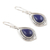 Lapis lazuli dangle earrings, 'Royal Soul' - Sterling Silver Dangle Earrings with Lapiz Lazuli Cabochons