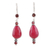 Garnet and agate beaded dangle earrings, 'Intense Beauty' - Polished Beaded Dangle Earrings with Garnet and Agate Gems