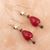 Ohrhänger aus Granat- und Achatperlen - Polierte Perlenohrringe mit Granat- und Achat-Edelsteinen
