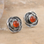 Pendientes de botón de cornalina - Aretes de botón de inspiración floral con gemas de cornalina natural