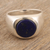 Gewölbter Ring aus Lapislazuli - Gewölbter Ring aus Sterlingsilber mit Lapislazuli-Cabochon