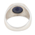 Lapis lazuli domed ring, 'Intuition Moon' - Sterling Silver Domed Ring with Lapis Lazuli Cabochon