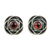 Pendientes botón granate - Aretes de botón de inspiración floral con gemas de granate natural