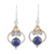 Lapis lazuli and citrine dangle earrings, 'Royal Mansion' - Polished Dangle Earrings with Lapis Lazuli and Citrine Gems