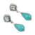 Blue topaz and agate dangle earrings, 'Royal Loyalty' - 1-Carat Blue Topaz and Agate Dangle Earrings from India