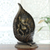 Escultura de latón - Escultura antigua de latón con acabado de Ganesha en un pétalo de loto