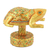 Wood sculpture, 'Golden Frog' - Hand-Painted Good Fortune Golden Frog Sculpture from India thumbail