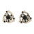 Onyx button earrings, 'Protective Twist' - Sterling Silver Button Earrings with Onyx Jewels from India