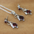 Garnet and cubic zirconia jewelry set, 'Perseverance Realm' - Garnet and Cubic Zirconia Jewelry Set with Classic Motifs (image 2b) thumbail