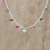 Turmalin-Charm-Halskette - Charm-Halskette aus Sterlingsilber mit Turmalin-Schmucksteinen
