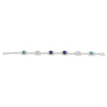 Lapis lazuli and rainbow moonstone link bracelet, 'Blue Spirit' - Link Bracelet with Lapis Lazuli and Rainbow Moonstone Jewels