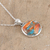 Sterling silver pendant necklace, 'Sunset at the Island' - Sterling Silver Pendant Necklace with Composite Turquoise (image 2) thumbail