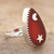 Carnelian cocktail ring, 'Confident Universe' - Sterling Silver Cocktail Ring with Carnelian Gem from India (image 2b) thumbail